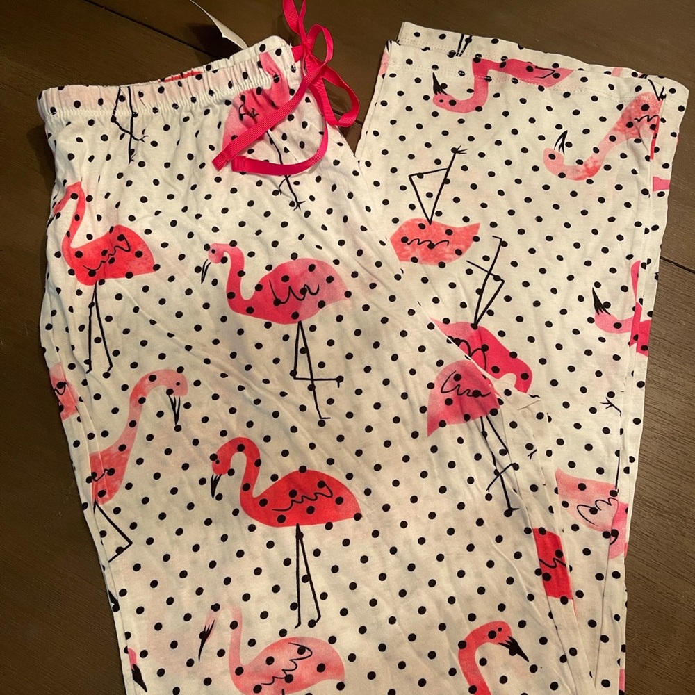 Comfy soft PJ pants/Flamingo Polka Dot
